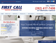 Tablet Screenshot of firstcallheating.com